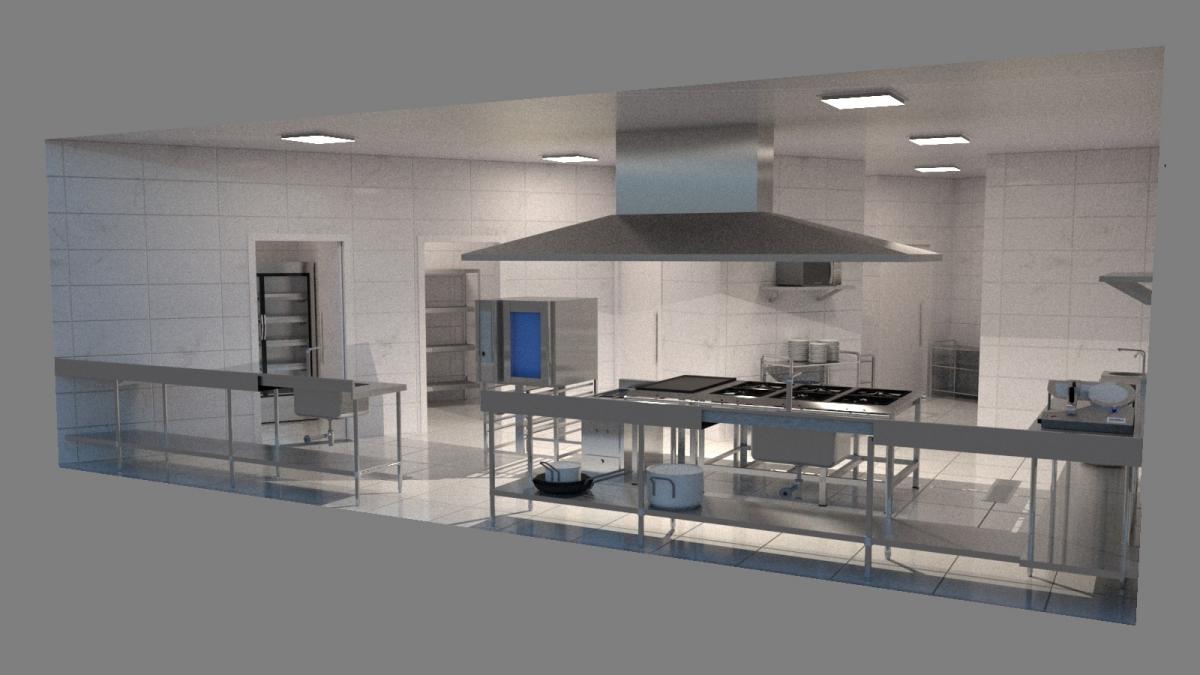 Projeto de cozinha profssional com 52,0m² para hotel.